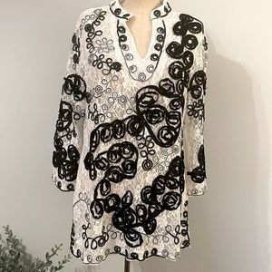 Once Again Lace Tunic Blouse-Medium